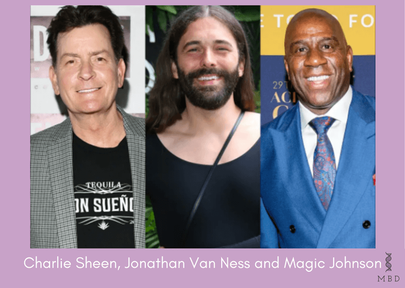 Charlie Sheen, Jonathan Van Ness and Magic Johnson
